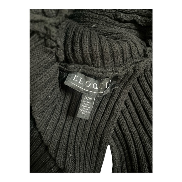 Eloquii Women’s Black Turtleneck Sweater Shrug Ribbed Sized 14/16 Super Stylish - Picture 4 of 7